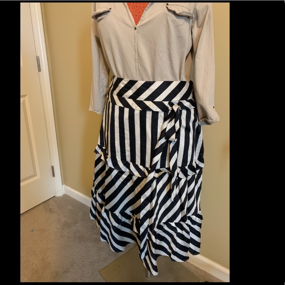 LOFT midi ruffle skirt